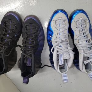 Black and Blue Foamposite Sneakers